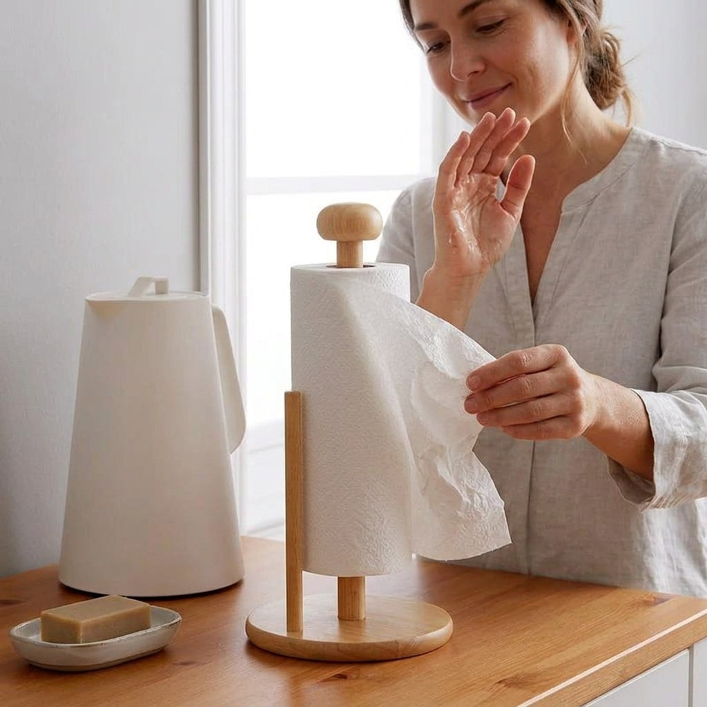 Bamboo Paper Roll Stand