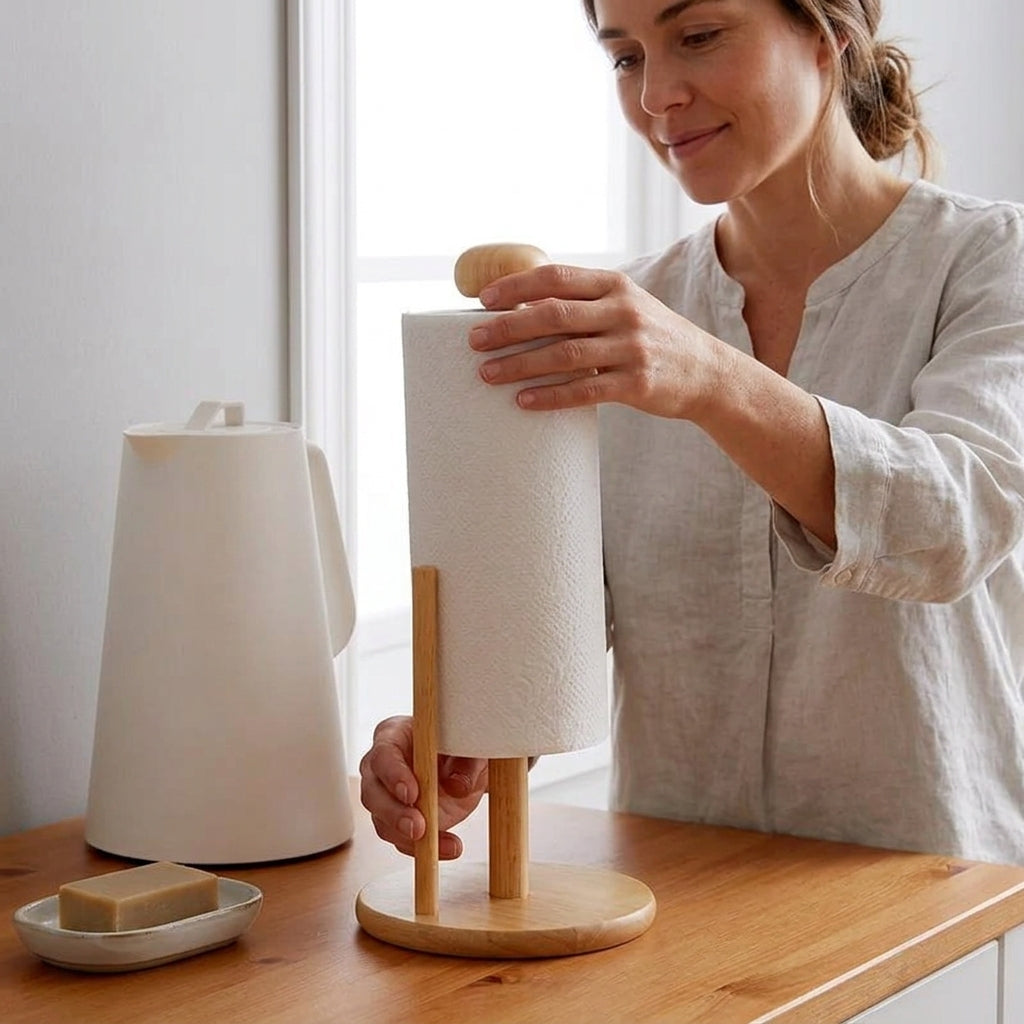 Bamboo Paper Roll Stand